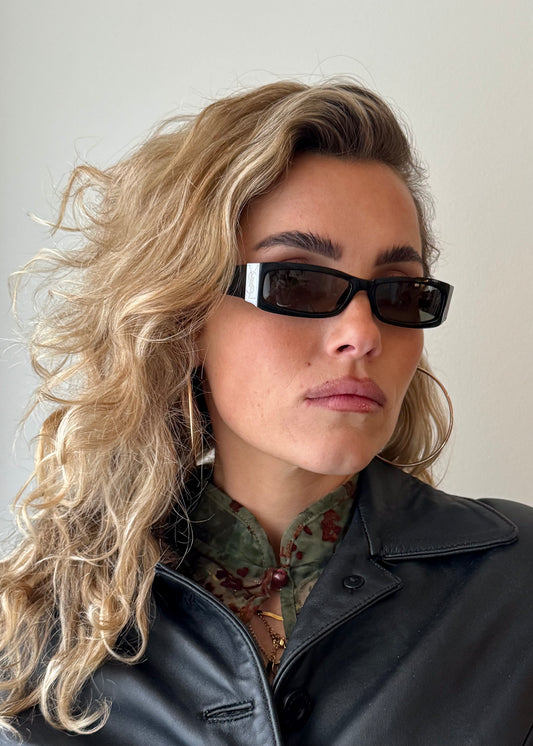 YSL designerSUNGLASSES china sheer top leather vintage blazer