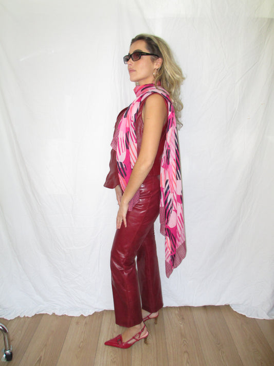 Red Leather Slingback Heels outfit with buckle kitten heels vintage