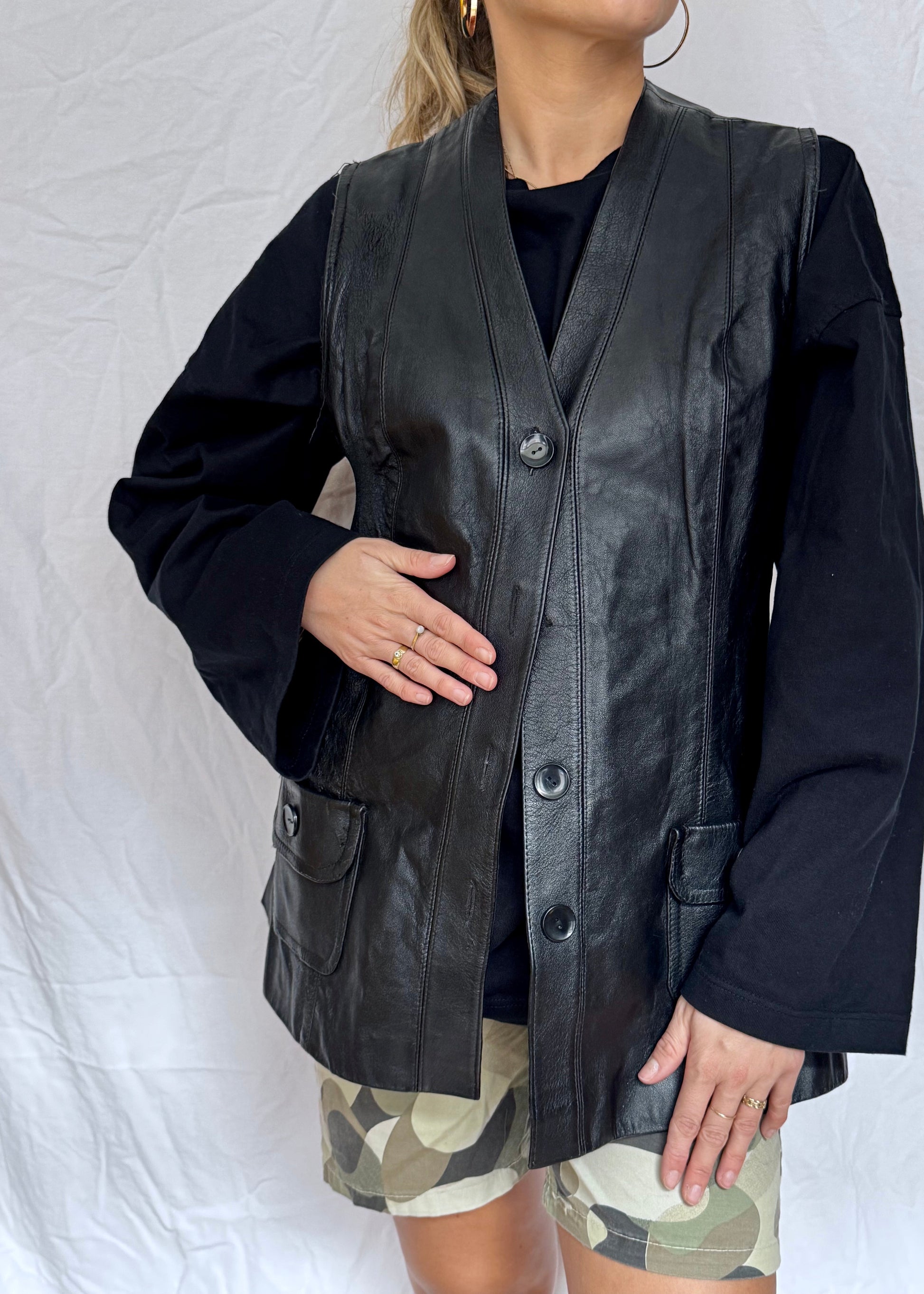 leather waistcoat vintage
