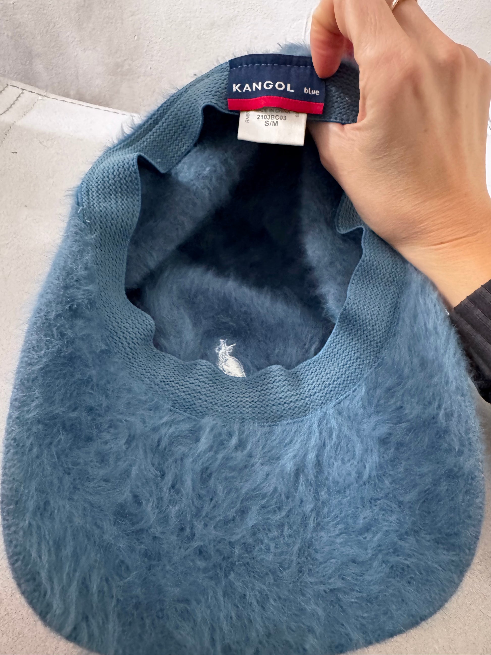 kangol fleece baseball cap hat fur angorra fuzzy details size