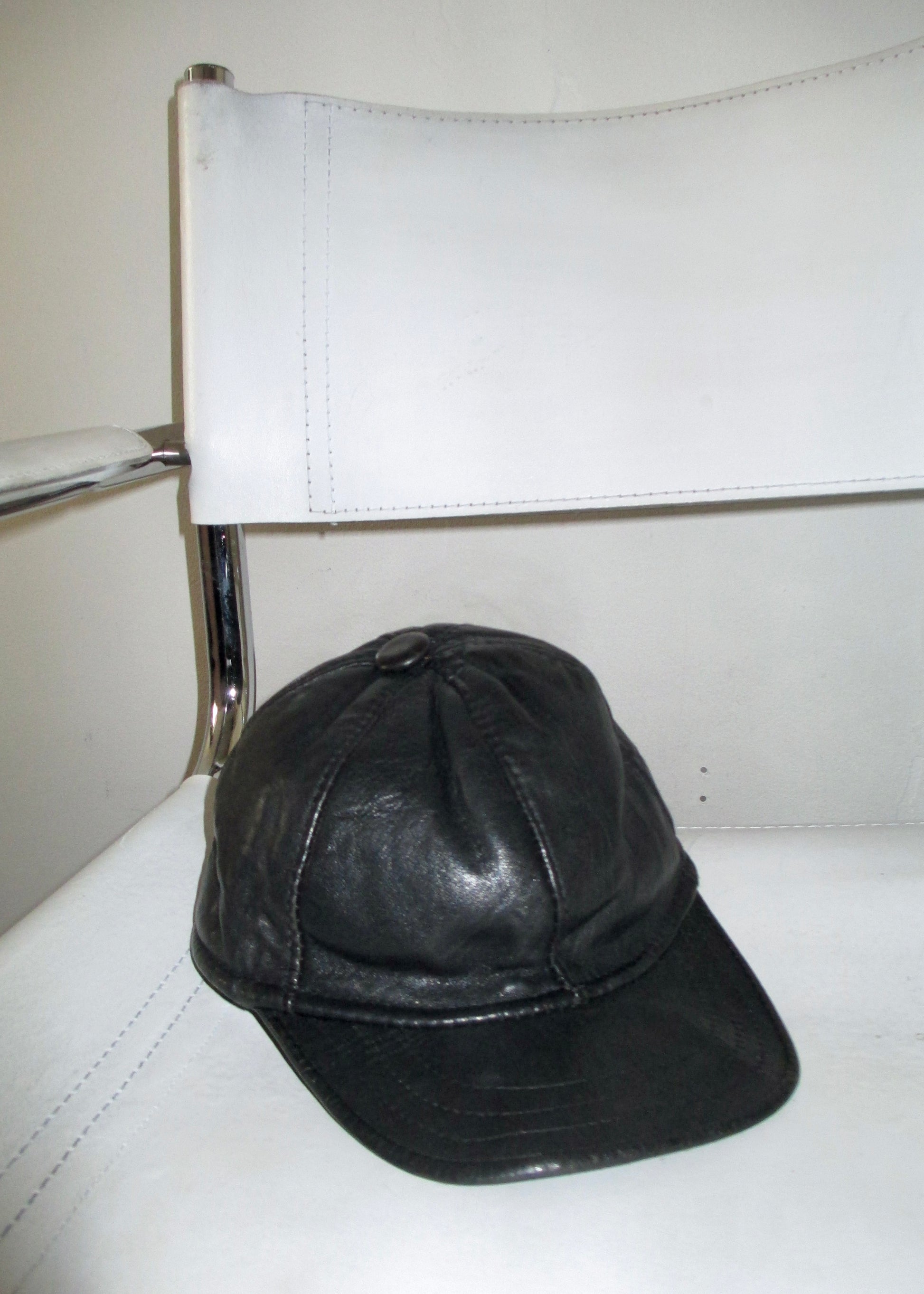 leather vintage cap close up