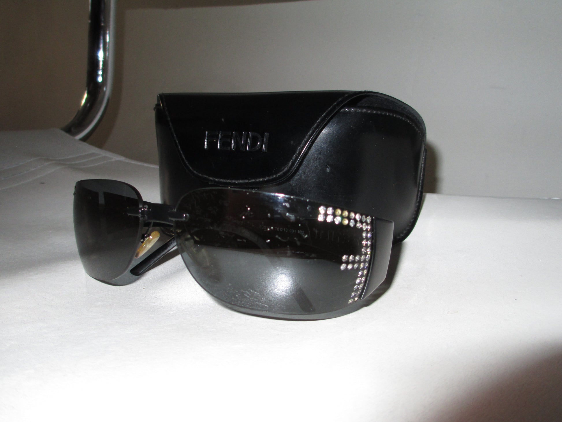 vintage sunglasses fendi 2yk designer with rhinestones